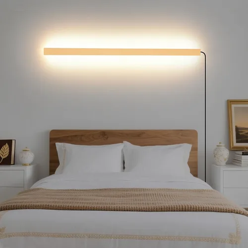 Miniatura 20 de KELUOLY Lámparas de pared modernas con enchufe, aplique de pared LED negro mate de 31.4 pulgadas, lámpara de pared interior acrílica cálida blanca