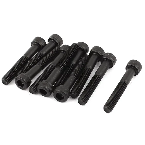 Miniatura 6 de uxcell Tornillos hexagonales de acero de aleación M2.0.197x1.772 in 12.9 Tornillos parcialmente roscados, color negro, 20