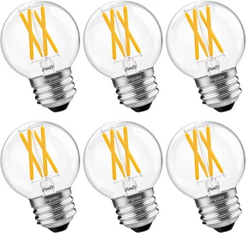 Miniatura 8 de Paquete de 6 bombillas LED G16.5 esmeriladas, foco LED E26 equivalente a 60 W, foco LED regulable G16 1/2 Edison de 6 W 3000 K blanco suave, focos