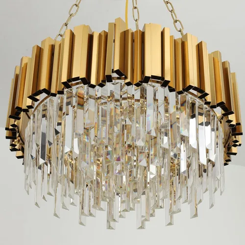 Miniatura 6 de Lámpara de araña moderna de cristal, 9 luces, lámpara de araña dorada, lámpara de comedor, sala de estar, dormitorio, vestíbulo, pasillo, candelabro