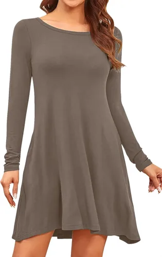 Miniatura 3 de HiMONE Womens 2023 Long Sleeve Pocket Casual Loose T-Shirt Dress