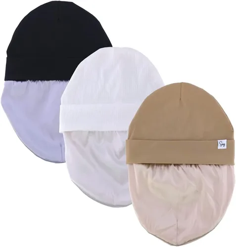 Miniatura 76 de Gorro de punto para recién nacido, para niños y niñas, con forro de satén sedoso, gorro para niños pequeños
