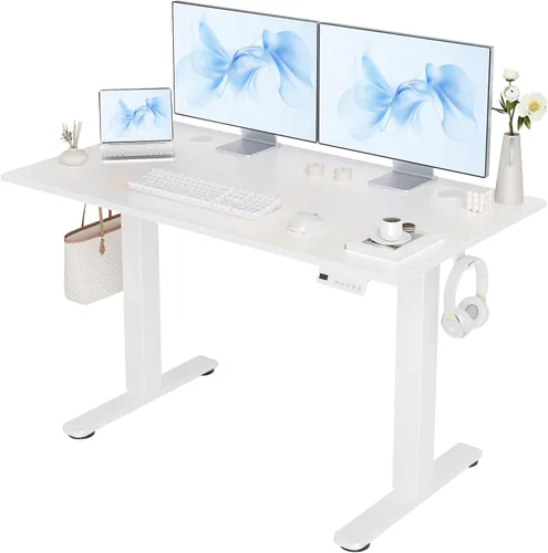 Miniatura 19 de Claiks Escritorio Eléctrico de Pie, Escritorio Ajustable de Altura para Pararse, Escritorio de Oficina en Casa de 48x24 Pulgadas con Tablero
