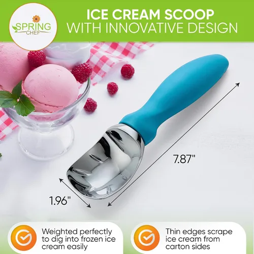 Miniatura 2 de Spring Chef - Cuchara para helado profesional, fuerte y resistente con mango cómodo, utensilio de cocina de primera calidad para masa de galletas