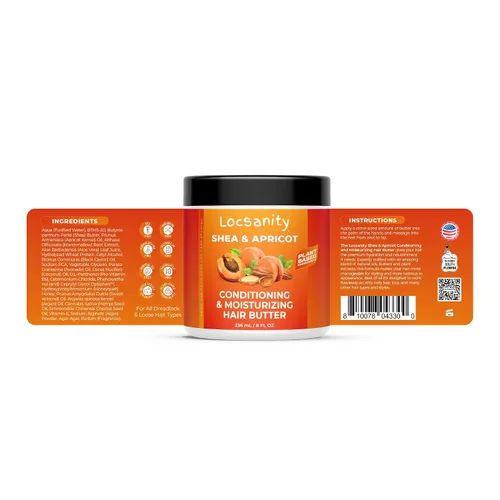 Miniatura 4 de Locsanity Mantequilla Capilar Suelta de Karité y Albaricoque, Natural, Acondicionadora e Hidratante - Fórmula para Fuerza y Crecimiento LOC