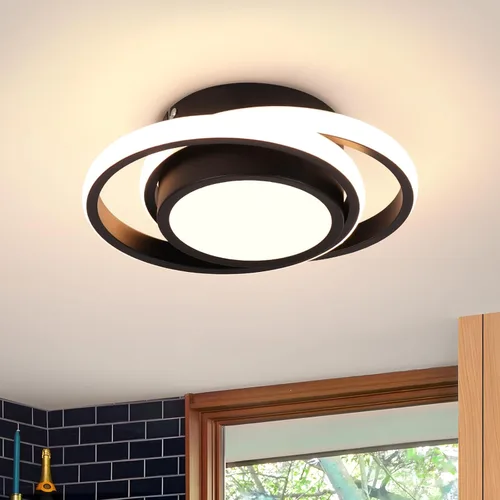 Miniatura 12 de CANEOE Lámpara de Techo LED Pequeña y Moderna, Dorada Redonda, Accesorios de Luz de Pasillo para Techos, Lámparas de Techo Interiores para Pasillo