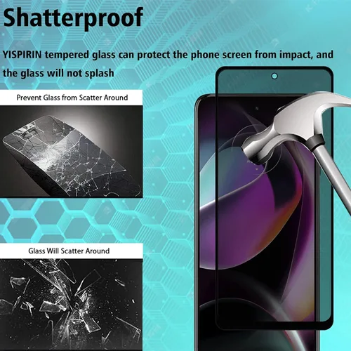 Miniatura 5 de Paquete de 2 protectores de pantalla de privacidad para Motorola Moto G 5G 2022 [dureza 9H] HD [negro] película de vidrio templado privado antiespía