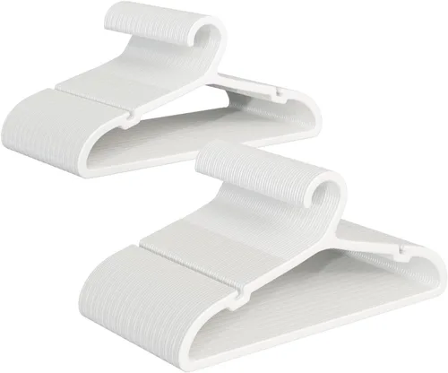 Miniatura 24 de ABHENG Paquete de 30 perchas de ropa, perchas de plástico antideslizantes, perchas que ahorran espacio, resistentes, para colgar ropa seca y húmeda