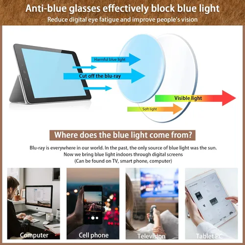Miniatura 3 de COJWIS Progressive Multifocus Reading Glasses Blue Light Blocking for Women Men Spring Hinge Computer Readers