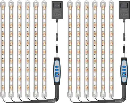 Miniatura 13 de Kullsinss Luces de cultivo para plantas de interior, tiras de luz de crecimiento de plantas de espectro completo de 16 pulgadas con temporizador