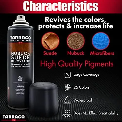 Miniatura 9 de Tarrago Suede Renovator Spray Revive Footwear Color Original Ideal para zapatos de gamuza, botas, chaquetas, tacones y más 8.5 fl oz