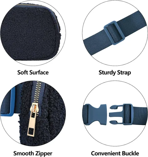 Miniatura 139 de Riñonera cruzada para mujeres y hombres, bolsa para cinturón para senderismo con correa ajustable, riñonera para correr, entrenamiento, deportes