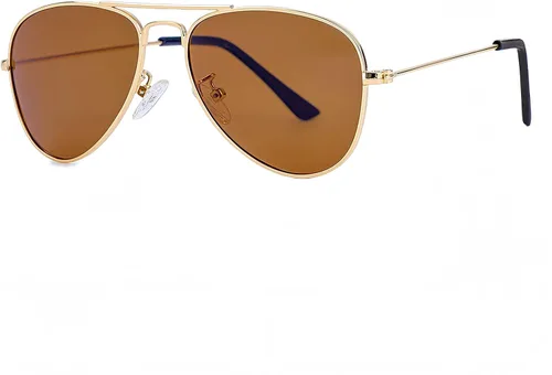 Miniatura 135 de Gleyemor Lentes de sol polarizados estilo aviador para niños y niñas, jóvenes, adolescentes, dos tamaños de 1.969 in y 2.047 in