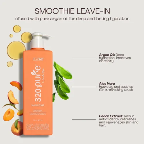 Miniatura 6 de Rev320 320Pure Smoothie - Acondicionador sin enjuague de 16 onzas, sin sulfatos, fórmula ligera y segura para el color, desenredante hidratante