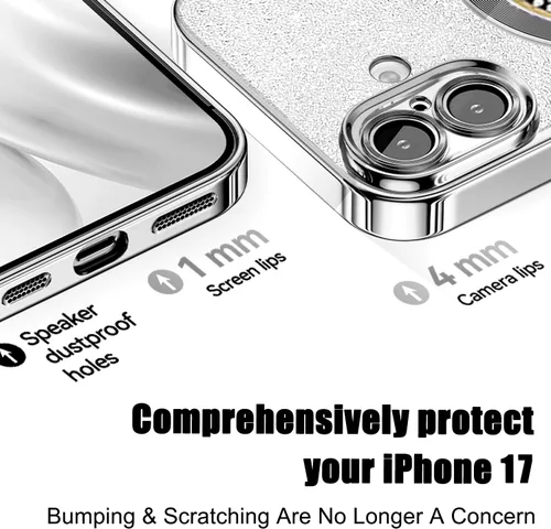 Miniatura 443 de Misscase Funda magnética con purpurina para iPhone 11 compatible con MagSafe, protección completa, delgada, a prueba de golpes, antiarañazos