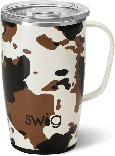 Miniatura 49 de Swig Life Taza de Viaje de 18 oz, Vaso Aislante con Asa y Tapa, Taza de Café de Viaje, Compatible con Portavasos, Acero Inoxidable, Vaso de 18 oz