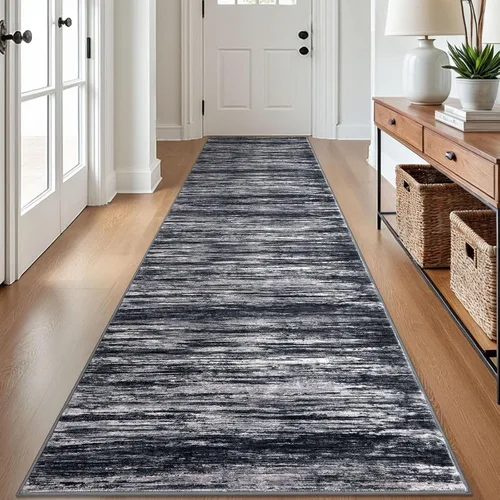 Miniatura 55 de SIILOOM 2 x 3 Alfombra moderna y abstracta para entrada, alfombra neutra azul marino gris multicolor súper suave de área pequeña, alfombras lavables