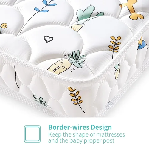 Miniatura 4 de Letmxiu Colchón Premium para cuna de 5 pulgadas y colchón para niños pequeños, de doble cara y firme, colchón para cuna hipoalergénico, se adapta a