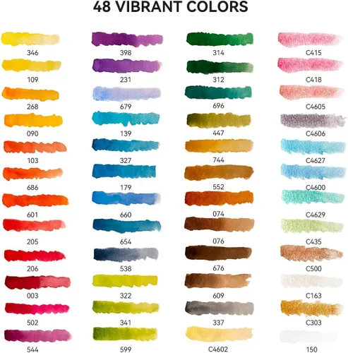 Miniatura 2 de Juego de acuarelas MeiLiang, 36 colores vívidos en caja de bolsillo con anillo de metal y pincel de acuarela, perfecto para estudiantes