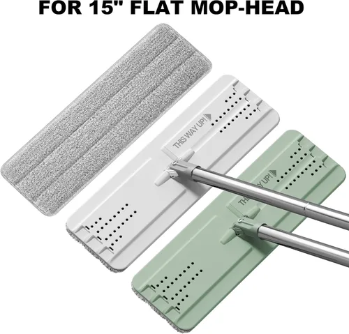 Miniatura 5 de JOYMOOP Almohadilla de repuesto de microfibra para sistema de trapeador plano de 15 pulgadas, gris, 1 paquete de recarga 1 pieza 15" - 1 gris