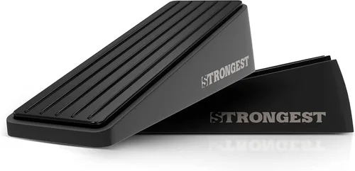 Miniatura 11 de STRONGEST HOME Topes de puerta ajustables XL con resorte, cuña resistente de 3 pulgadas para entradas gruesas y de gran tamaño, agarre de goma Negro