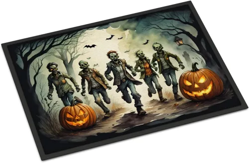 Miniatura 79 de Caroline's Treasures DAC2223MAT - Felpudo espeluznante de Halloween con gato negro de 18 x 27 pulgadas, tapete para puerta delantera