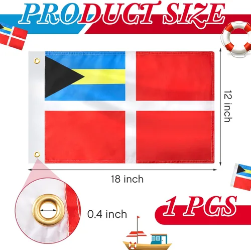 Miniatura 3 de Irenare 2 banderas de las Bahamas de las Bahamas de cortesía de poliéster para barcos registrados que visitan aguas extranjeras (12 x 18 pulgadas)