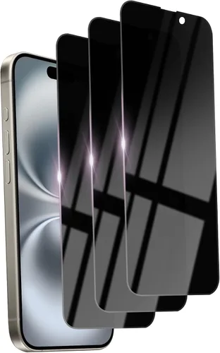 Miniatura 16 de Paquete de 3 protectores de pantalla de privacidad para iPhone 17 Pro Max, vidrio templado de 6.9 pulgadas, protección ocular antiespía, cobertura