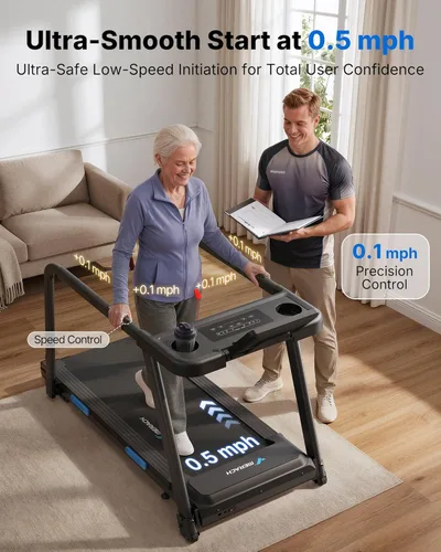 Miniatura 6 de MERACH Treadmills for Home with Incline 0%-15%, 300 LBS Capacity Double Deck Foldable Treadmill with Incline, 0.5-7.5MPH Quiet 2.5HP Brushless