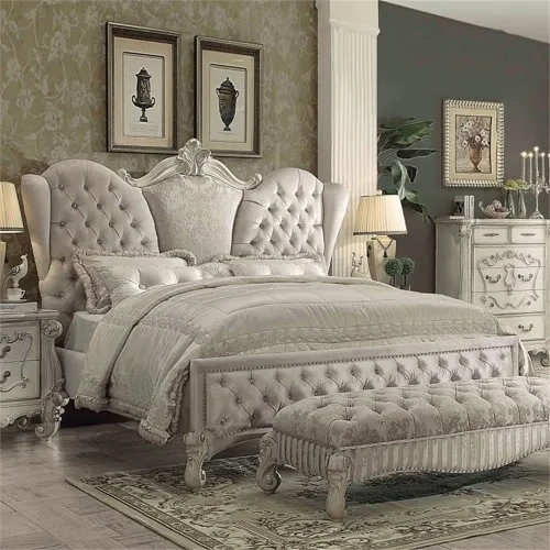 Miniatura 15 de Acme Cama con paneles de madera tamaño King Versalles en roble cereza roble cerezo