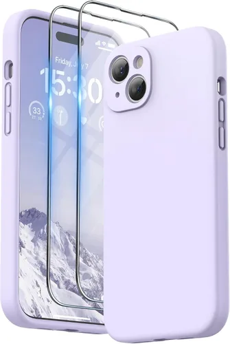 Miniatura 20 de SURPHY Funda diseñada para iPhone 15 Plus con protector de pantalla y cordón, correa de teléfono y funda de silicona líquida para teléfono