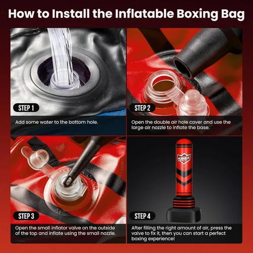 Miniatura 3 de Saco de boxeo independiente para adultos y adolescentes, bolsa de boxeo pesada de 70 pulgadas con guantes y bomba, bolsas de kickboxing de pie