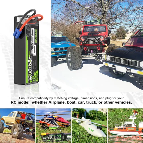 Miniatura 5 de OVONIC 3S Lipo Batería 50C 5200mAh 11.1V Lipo Batería con EC5 Conector para Arrma 1/5 1/8 1/10 RC Coche y Camión