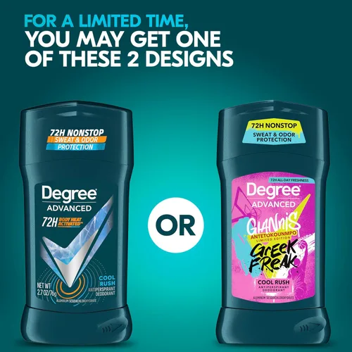 Miniatura 3 de Degree Desodorante antitranspirante para hombre, Cool Rush, 12 unidades, 72 horas, protección contra el sudor y el olor, antitranspirante