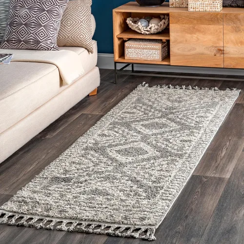Miniatura 16 de Nuloom Vasiliki - Alfombra cuadrada de 6 pies, diseño de borla, suave y afelpada, resistente a las manchas, fácil de limpiar, duradera