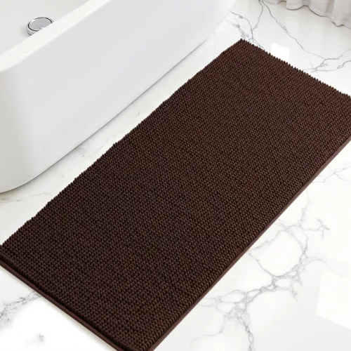 Miniatura 28 de Subrtex - Alfombras de baño de chenilla, tapete de baño de felpa corta y suave, tapete de ducha absorbente de agua, tapete de baño para la ducha