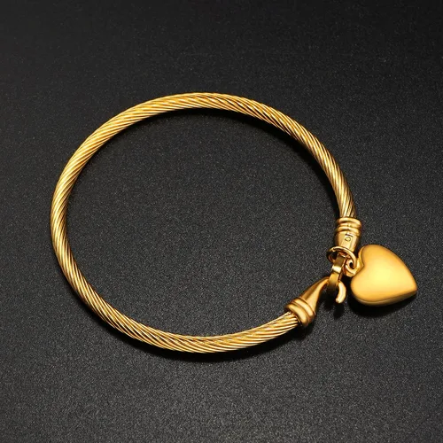 Miniatura 5 de Gleamart Pulsera de cable para mujer de acero inoxidable trenzado con cierre de gancho