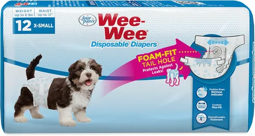 Miniatura 15 de Four Paws Wee-Wee - Pañales de entrenamiento para perros desechables y ajustables, superabsorbentes, protección a prueba de fugas para perros
