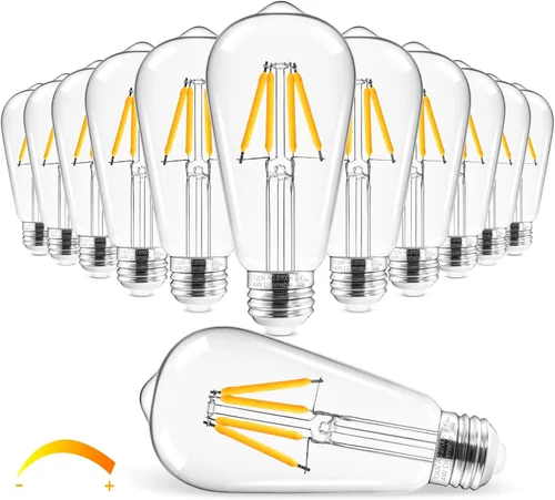 Miniatura 17 de Hizashi - Bombillas LED Edison de estilo vintage regulables, 4W equivalente a 40W, 5000K luz diurna, bombillas LED con base E26, 450LM, alta