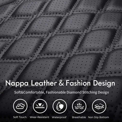Miniatura 8 de Huidasource - Funda personalizada para asientos de automóvil, de cuero, impermeable, protector de cojines de asiento delanteros y traseros