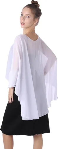 Miniatura 5 de Baoqiya Capas de gasa Capelets transparentes Poncho de capa larga para mujeres más