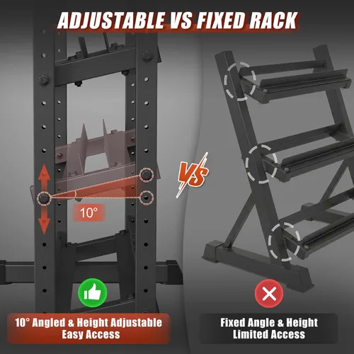 Miniatura 4 de 3-Tier Dumbbell Rack, 1100LB Capacity Adjustable Weight Rack for Home Gym, Heavy-Duty Weight Stand for Dumbbells Kettlebells & Weight Plates(Rack