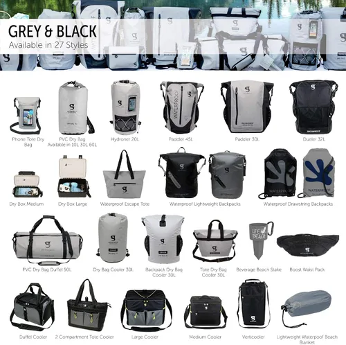 Miniatura 4 de geckobrands Mochila impermeable de 30 l, Gris Negro, 30 L, Mochila impermeable 30l