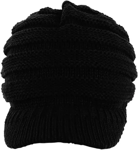 Miniatura 3 de C.C Gorro de punto trenzado cálido y grueso con visera