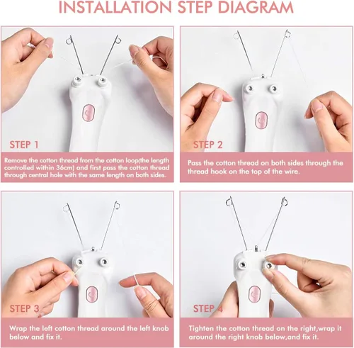 Miniatura 2 de Removedor de vello facial, depiladora eléctrica inalámbrica para mujer, depiladora de hilo facial, depiladora de belleza para mujer, removedor