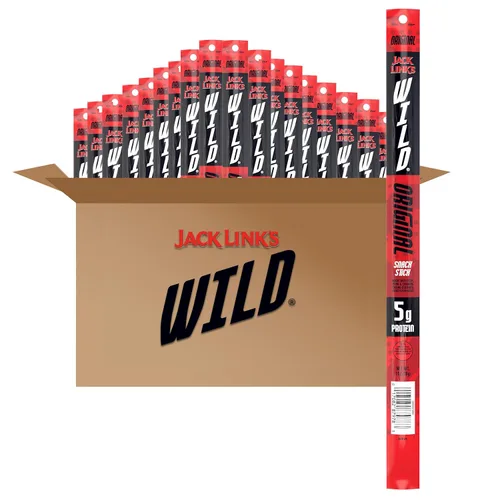 Miniatura 7 de Jack Link's WILD Hot Spicy Jerky Sticks – Snacks proteicos listos para comer – 0.18 oz de proteína por porción – (paquete de 20) aperitivos de carne