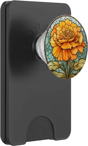 Miniatura 7 de PopSockets PopGrip estándar con diseño floral de flores de caléndula
