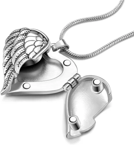 Miniatura 4 de Cring Coco Collar con colgante de cremación conmemorativo para mujer con medallón A Piece of My Heart Lives in Heaven Chapado en oro Circón