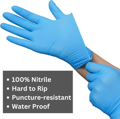 Miniatura 3 de Guantes de examen de nitrilo sin látex y sin polvo, guantes desechables para limpieza, seguros para alimentos, uso médico, 4 mil