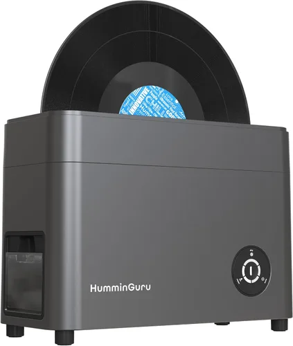 HumminGuru Limpiador de discos de vinilo ultrasónico - Máquina de limpieza de discos de vinilo ultrasónico de 40kHz con secado automático, Kit de